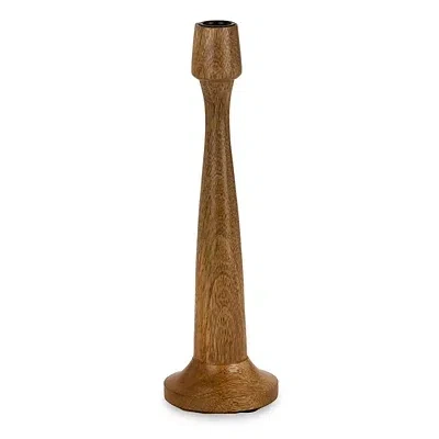 Kirkland's Mango Wood Taper Candle Holder In Brown