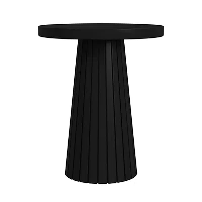 Kirkland's Mango Wood Textured Base Side Table In Black