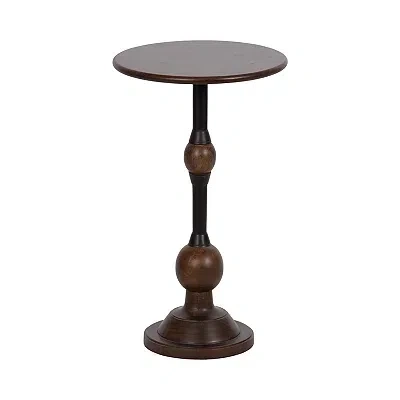 Kirkland's Mango Wood Turned Leg Accent Table In Multi