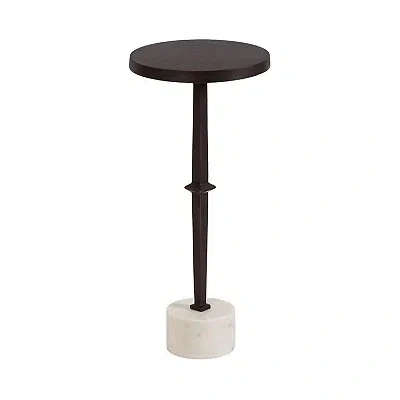 Kirkland's Marble And Black Metal Round Accent Table