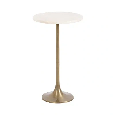 Kirkland's Marble And Gold Round Baronet Accent Table