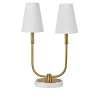 Kirkland's Marble And Gold Twin Shade Table Lamp In Gold