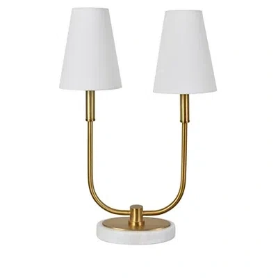 Kirkland's Marble And Gold Twin Shade Table Lamp