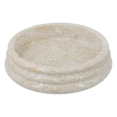 Kirkland's Marble Ribbed Decorative Bowl In Neutral