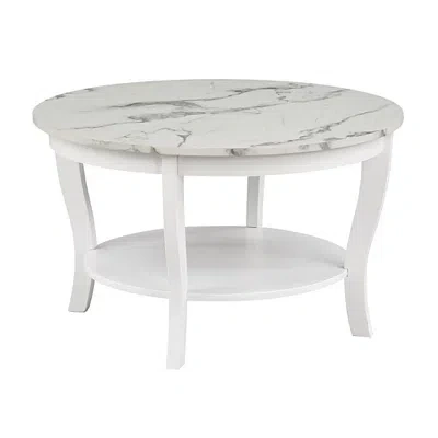 Kirkland's Marble Round Coffee Table In White