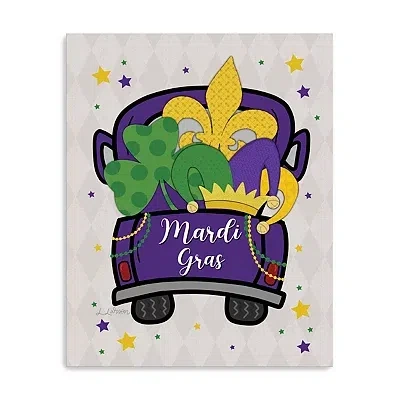 Kirkland's Mardi Gras Fleur De Lis Truck Canvas Art Print In Multi