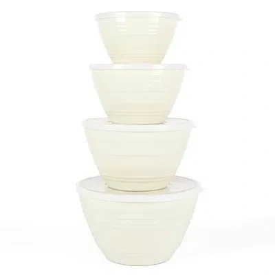 Kirkland's Martha Stewart Hoyt 8 Piece Mixing Bowl Set With Lids In White