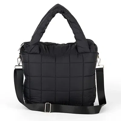 Kirkland's Matte Black Woven Puffy Tote