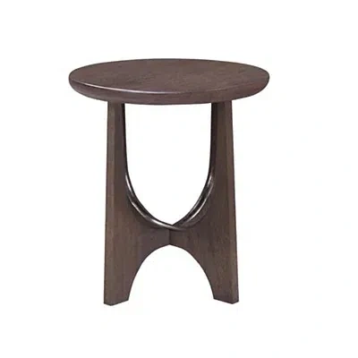 Kirkland's Matte Round Accent Table In Brown
