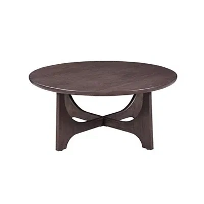 Kirkland's Matte Round Coffee Table In Brown