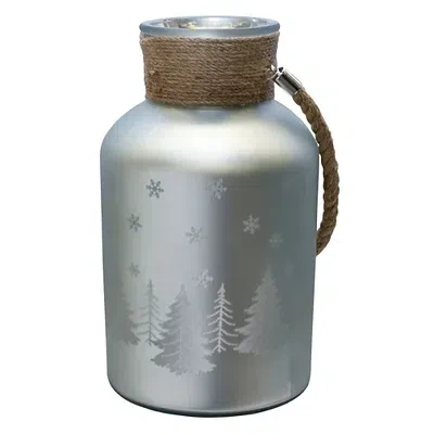 Kirkland's Matte Silver Christmas Tree Pillar Candle Holder