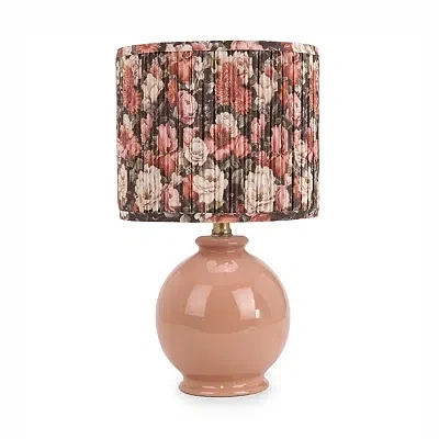 Kirkland's Mauve Floral Shade Ceramic Table Lamp In Multi