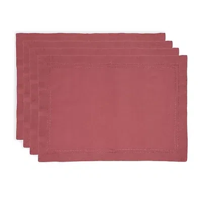Kirkland's Mauve Hemstitch Cotton Placemats In Pink