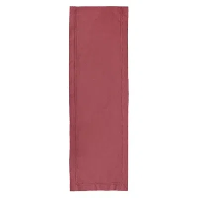 Kirkland's Mauve Hemstitch Cotton Table Runner In Pink