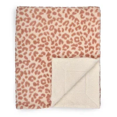 Kirkland's Mauve Leopard Fleece Throw In Pink