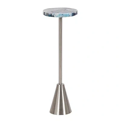 Kirkland's Maya Silver And Blue Agate Accent Table