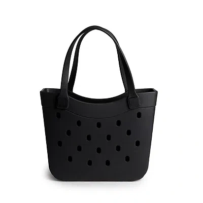 Kirkland's Medium Black Curve Carry-all Basket Tote