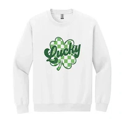 KIRKLAND'S MEDIUM LUCKY PLAID SHAMROCK SWEATSHIRT