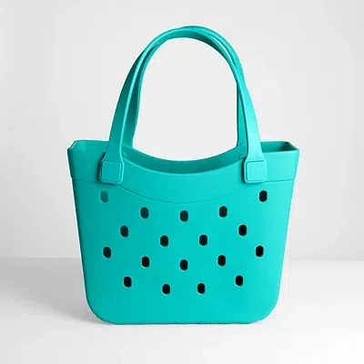 Kirkland's Medium Seafoam Curve Carry-all Basket Tote In Blue