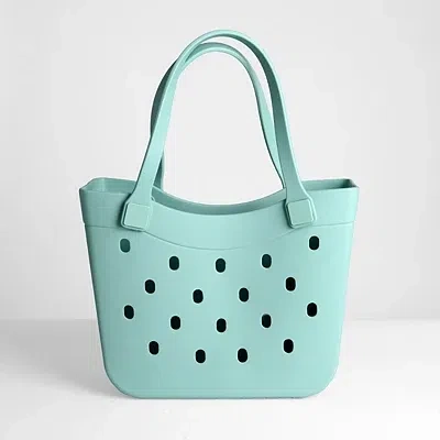 Kirkland's Medium Turquoise Curve Carry-all Basket Tote In Blue