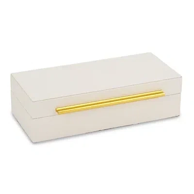 Kirkland's Medium White Pebbled Leather Decorative Box
