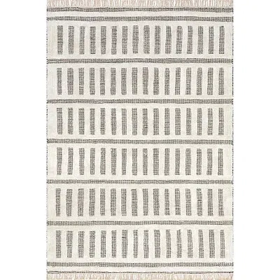 Kirkland's Merrick Tasseled Cotton And Wool Area Rug In Multi