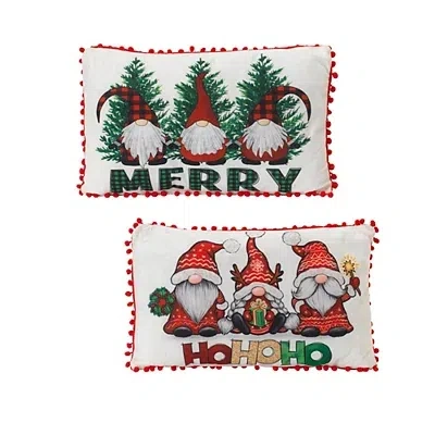 Kirkland's Merry Hohoho Gnomes Lumbar Pillows In Multi