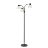 Kirkland's Metal 3-arm Frosted Shade Floor Lamp In Black