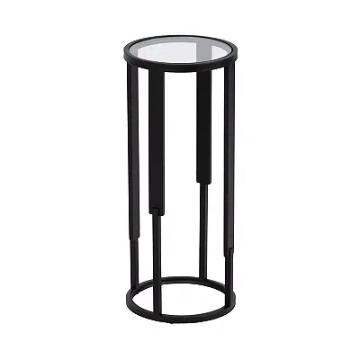 Kirkland's Metal & Glass Ravalli Drink Table In Black