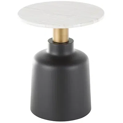 Kirkland's Metal & Marble Pedestal Accent Table In Multi