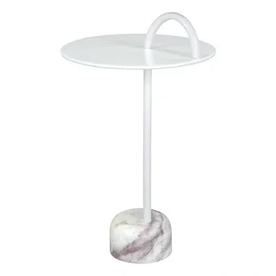 Kirkland's Metal And Marble Will Accent Table In White