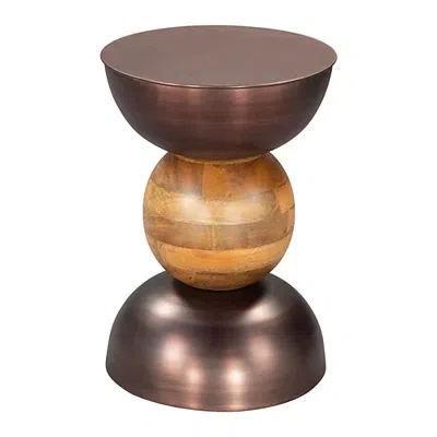 Kirkland's Metal And Wood Tripoli Accent Table In Brown
