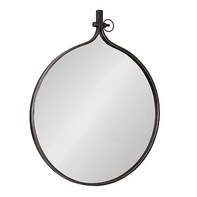 Kirkland's Metal Antique Round Wall Mirror In Brown