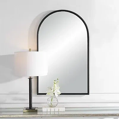 Kirkland's Metal Arch Frame Wall Mirror In Black