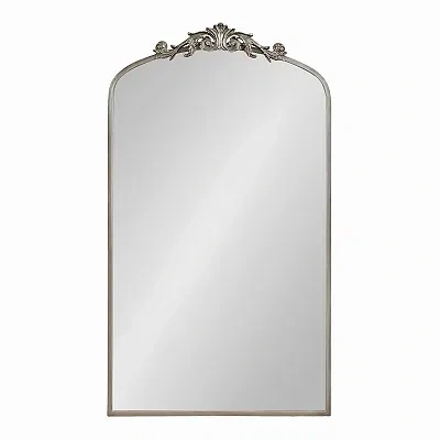 Kirkland's Metal Arch Ornate Crown Wall Mirror In Silver