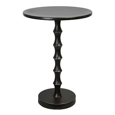 Kirkland's Metal Bamboo Accent Table In Black