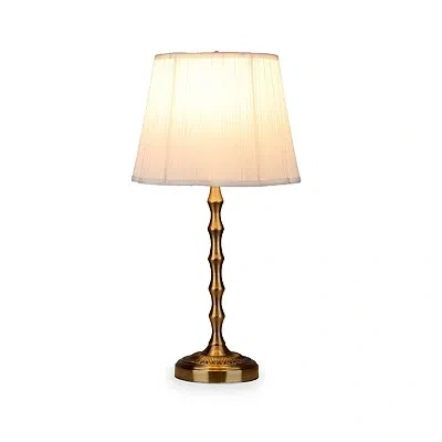 Kirkland's Metal Bamboo Table Lamp In White