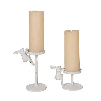 Kirkland's Metal Bunny Candle Holders In Neutral