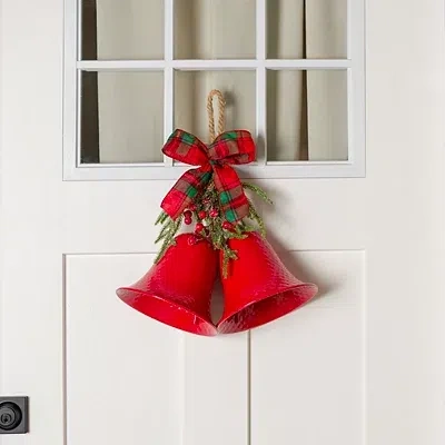 Kirkland's Metal Christmas Bells With Greenery In Multi