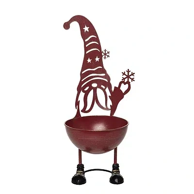 Kirkland's Metal Christmas Gnome Bowl In Multi