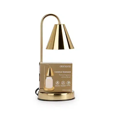 Kirkland's Metal Cone Shade Candle Warmer Lamp In Gold