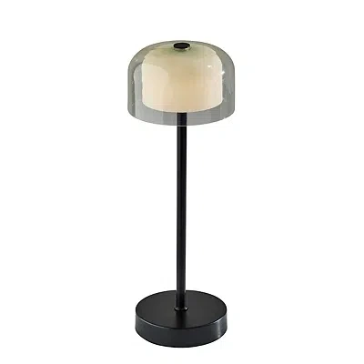 Kirkland's Metal Cordless Lamp With Clear Shade In Black