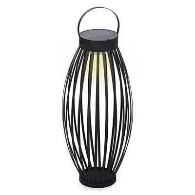 Kirkland's Metal Curved Solar Lantern In Black