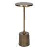 Kirkland's Metal Cylinder Base Cocktail Table In Brown