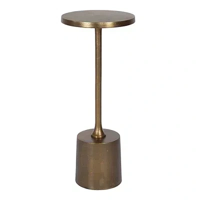 Kirkland's Metal Cylinder Base Cocktail Table In Gold