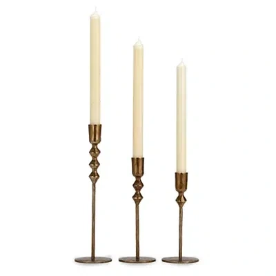 Kirkland's Metal Diamond Taper Candle Holders In Gold