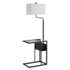 Kirkland's Metal Floor Lamp With Glass Tabletop In White