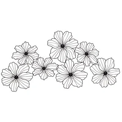 Kirkland's Metal Floral Wire Wall Plaque In Black