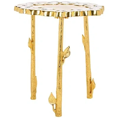 Kirkland's Metal Flower Accent Table In Gold
