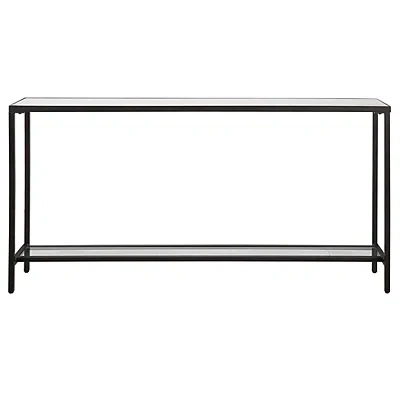 Kirkland's Metal Glass Top Console Table In Black
